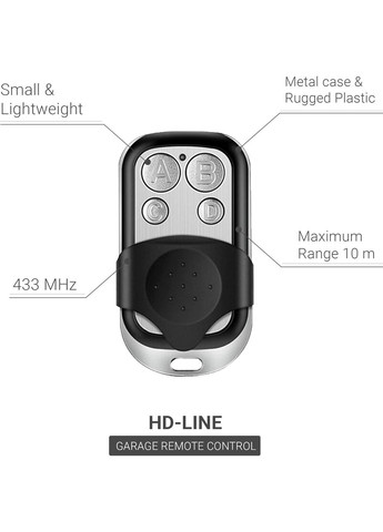 Набір HD-Line 2X: 2 пульти сигналізації для гаражних воріт 433 МГц, сріблястий No Brand (300657730)