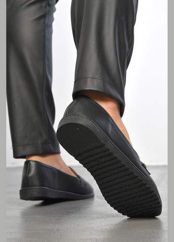 Let's Shop Туфли-лоферы женские черного цвета лоферы черный з искусственная кожа, украина — демисезон (303015442)