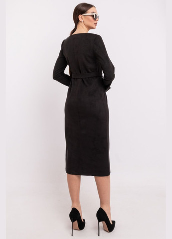 Черное классическое женское платье с поясом на кнопках (пл 00) RiMari