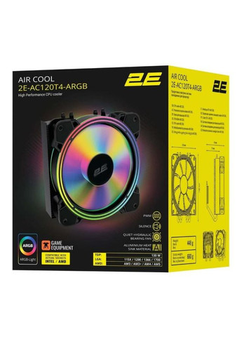 Кулер Gaming Air Cool AC120T4 ARGB (-AC120T4-ARGB) 2E (347589705)