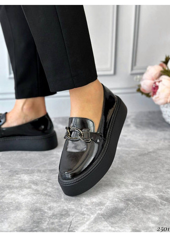 206 Сліпони Шкіряні Чорні Лакові KDSL (300080293)