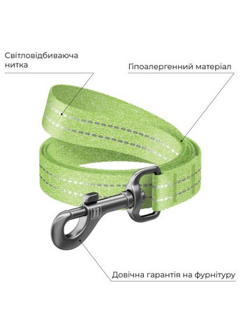Повідок для собак Re-cotton світловідбивний L-XXL Ш 25 мм Д 500 см салатовий (40175) WAUDOG Re-cotton світловідбивний L-XXL Ш 25 мм Д 500 см с (366522174)