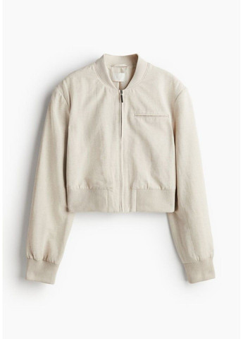 Світло-бежева літня жіночий укорочений бомбер н&м (57184) s світло-бежевий H&M