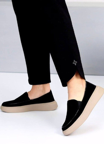 Mermaid Туфлі жіночі замшеві лофери чорний з натуральна замша, китай — демісезон (322059717)