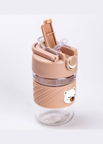 Бутылка для воды Bear с крышкой на защелке 450 мл коричневый HP28486BR Happy Life (340820231)