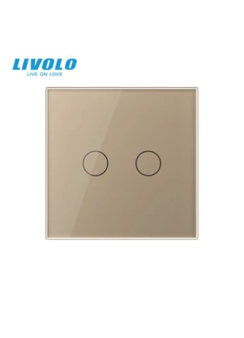 Сенсорна кнопка 2 сенсора Сухий контакт золото скло (VL-C702IH-13) Livolo (375457696)