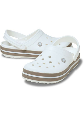 Белые кроксы clog white/white/black 11016 Crocs
