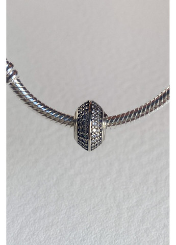 Шарм для браслета бусина диск цирконий серебро 925 CHICLY (367583694)