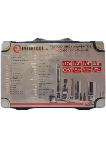 Набор инструментов 176 од. 1/2", 1/4", 3/8" Cr-V (профессиональный) Intertool (289364042)