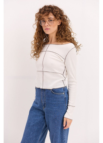 Женский лонгслив в рубчик со швами наизнанку Arjen (358908330)