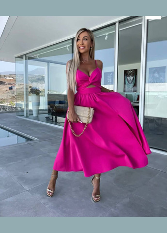 Малиновое праздничный платье No Brand однотонное