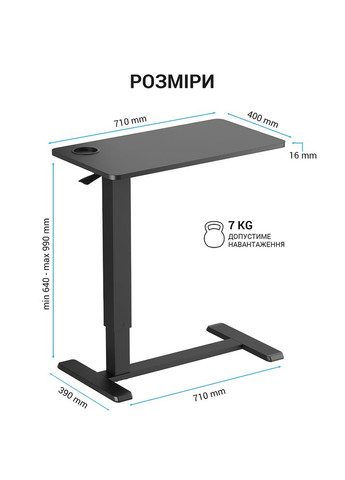Компьютерный стол ODM366BK Black (ODM366BK) OfficePro (323044464)