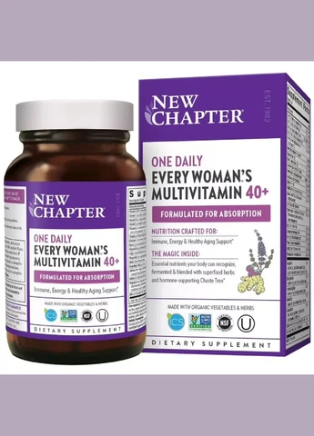 Щоденні Мультівітаміни для Жінок 40+, Every Woman's,, 24 таблетки New Chapter (292007131)