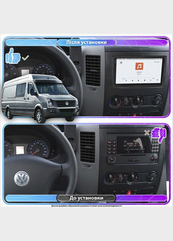 Штатна магнітола 9" для Volkswagen Crafter I Рестайлінг 2011-2017 4/64 QLED CarPlay GPS 360 Prime 5 шт. Lesko (336200810)