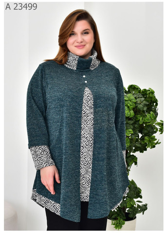 Теплая удлиненная туника с воротником SK (323014345)