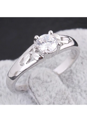 Женское кольцо с белым камнем RG-012 No Brand (299634579)