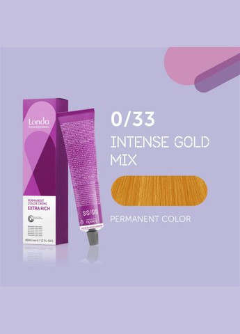 Стойкая кремкраска для волос Professional Permanent Color 0/33 интенсивный золотистый, 60 мл Londa Professional (292736421)