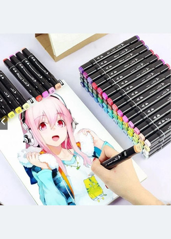 Набор двусторонних скетч-маркеров для рисования и каллиграфии 168 шт (1756375338) No Brand (333800231)