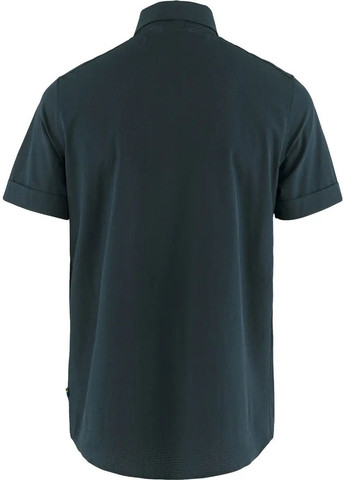 Синяя рубашка abisko trekking shirt ss dark navy Fjallraven