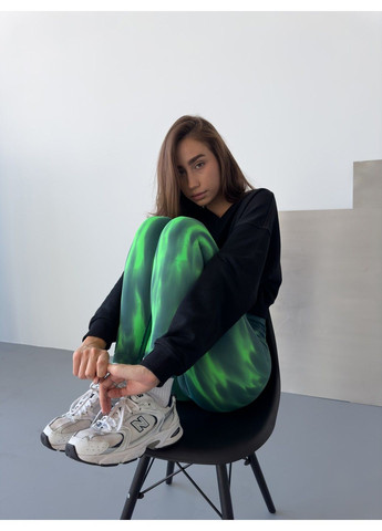 Зеленые лосины с пуш ап спортивные женские для фитнеса, бесшовные леггинсы с v-образным поясом и огненным градиентом, burn, (зеленый) FITCRUSH