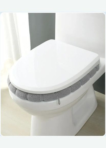 Универсальный чехол / накладка на сидение унитаза Мягкий и Теплый Серо-розовый с петелькой (7802511) No Brand (307833981)