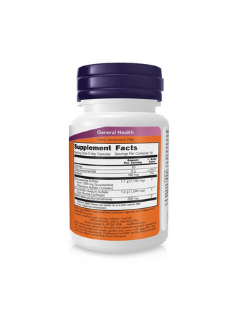 Глюкозамин и хондроитин с МСМ,, Glucosamine & Chondroitin with MSM, здоровье суставов 30 капсул Now Foods (346086598)