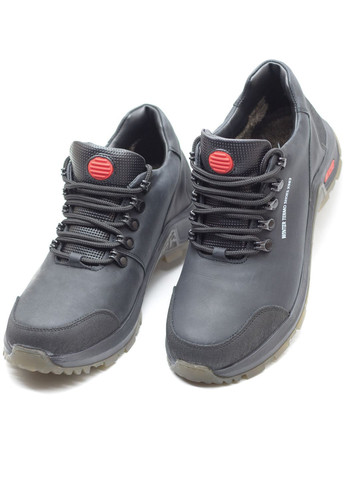 Черные зимние кроссики мужские зимние из натуральной черной кожи до -10 градусов. No Brand 3053