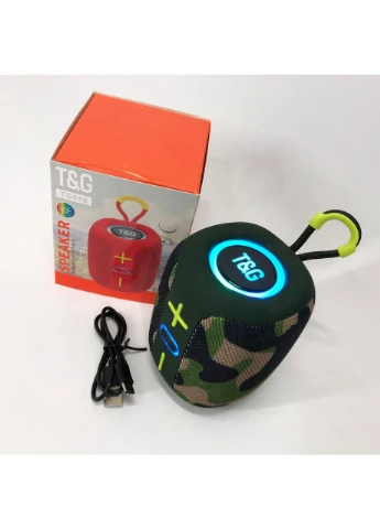 Портативная Bluetooth колонка TG658 8W с RGB подсветкой, Громкая блютуз колонка. Цвет: камуфляж TG (396802349)