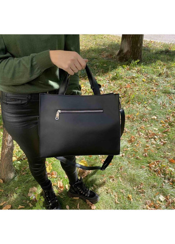 Жіноча сумка з декоративним замком чорна екошкіра на плече ProDobro (363259908)