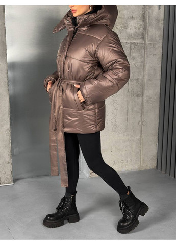 Коричневая зимняя утепленная куртка, цвет коричневый Fashion