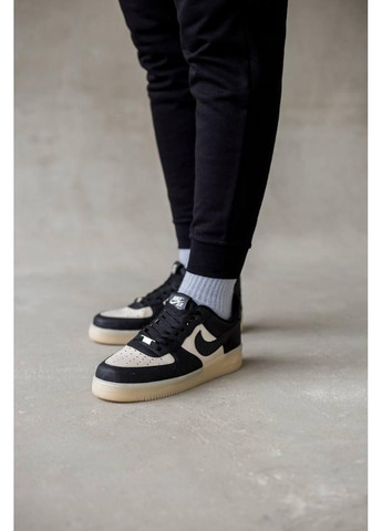 КРОССОВКИ ЖЕНСКИЕ NIKE AIR FORCE BLACK WHITE V2 НАЙК АИР ФОРС 1 ПРЕМИУМ No Brand чёрные демисезоны (369387471)