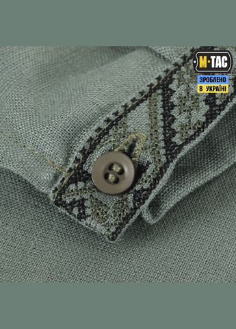 Вышиванка 100% лен серо-зеленая. M-TAC (303414355)