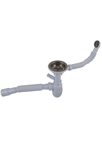 Сифон 31/2″*40 для мойки с отводом для стиральных машин, с круглым гибким переливом и гибкой трубой 40х40/50 OPTI-27243 optimum (369502734)