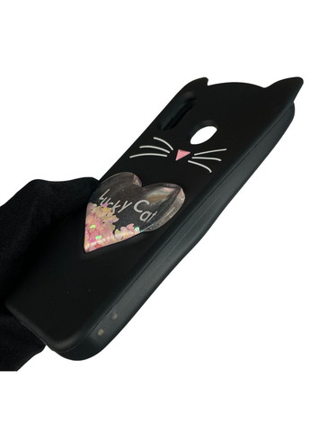 Чохол для Galaxy M20 SM-M205F дитячий 3д у формі котика переливашка серце на самсунг м20 чорний Samsung (366018858)