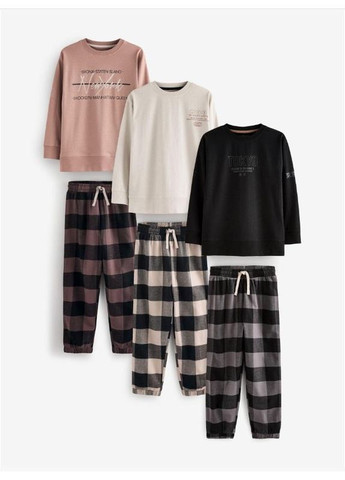 Коричнева підліткова піжама для хлопчика next 96776/3 коричневий No Brand