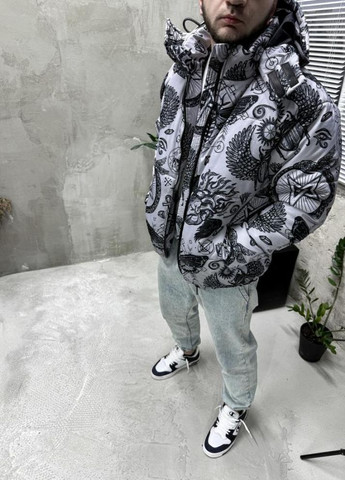 Белая зимняя зимняя куртка с отстегивающимся капюшоном No Brand