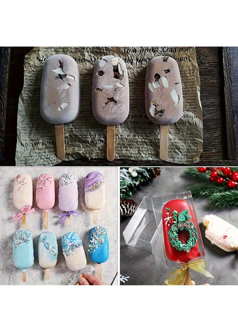 Форма силіконова для морозива Ескімо та євродесертів з паличками (4 комірки) 26х10.5 см Kitchen Master (341724443)