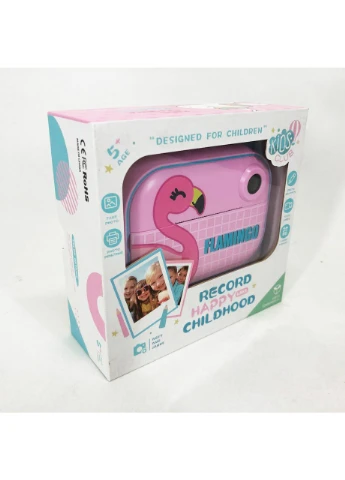 Дитячий фотоапарат миттєвого друку YT008 PINK FLAMINGO з підтримкою microSD No Brand (397604481)