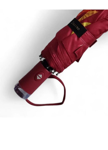 Красный зонт автомат №3030 женский на 9 спиц с осенними листьями красный Susino средний система антиветер (300582603)