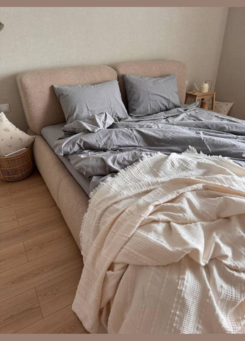 Комплект постельного белья Евро 200х220 наволочка 70х70 2шт Серый (П4К-al-sikel-var-001-01) No Brand (348094910)