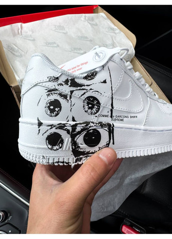 Кроссовки женские и мужские Nike Air Force 1 Low х Comme des Garçons Supreme | Найк Эир Форс 1 белые No Brand белые демисезоны (349508252)