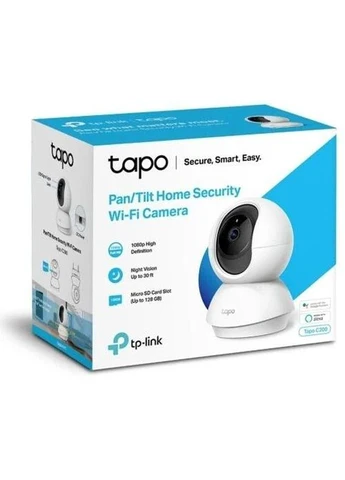 IP камера Tapo C200, 2 Мп(1920x1080/15 fps), 1/2.8"CMOS,H.264, f/2.4, f=4 мм,WiFi (2.4 GHz), угол обзора до 360°/ 114° по TP-Link (395341148)