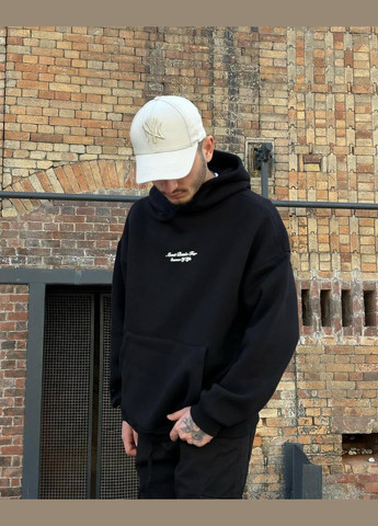 Стильное мужское демисезонное худи черное No Brand (301914320)