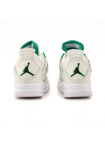 Серые демисезонные кроссовки мужские nike air jordan retro 4 white green найк аир джордан No Brand