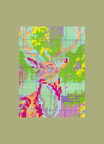 Набор для вышивания по нанесённой на канву схеме "Stag 2" .AIDA 14CT printed, 29*36 см Joy Sunday (313614578)