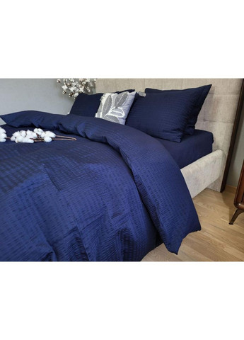 Постельное белье с резинкой Темно-синий, сатин GOFRE PREMIUM Семейный размер, наволочки 50/70 No Brand (363190350)