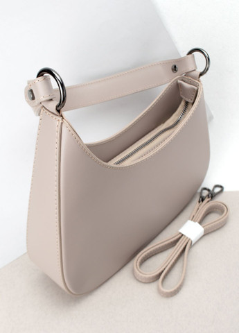 Сумка женская кожаная маленькая полумесяц 03315 пудровая Virginia Conti (300303770)