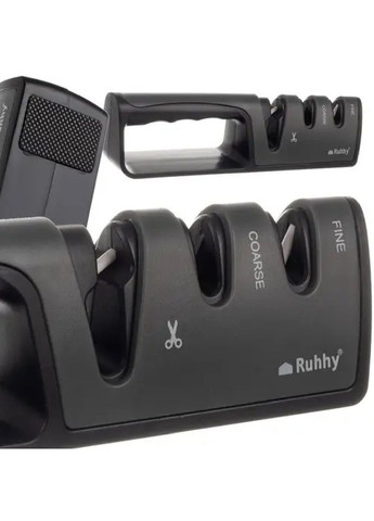 Точилка для ножей ножниц керамическая трехфазная заточка с ручкой нескользящим основанием 20,5х4х5,3 см (478033-Prob) Unbranded (301739286)