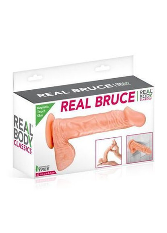 Фаллоимитатор на присоске - Real Bruce Flesh, TPE, диаметр 4,2 см Real Body (369946542)