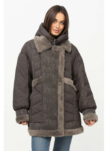 Кофейный зимний Пуховик аляска Mishele